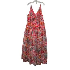 AEMI + CO Women's Violette Maxi Dress Red Floral Boho Chic Beach Summer Large